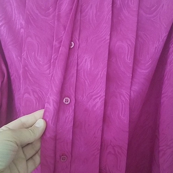 vintage pink Elissa blouse sz 12 shoulder pads cuffs - Picture 5 of 8